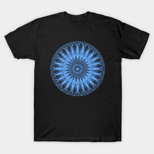 Mandala (light blue on black) T-Shirt
